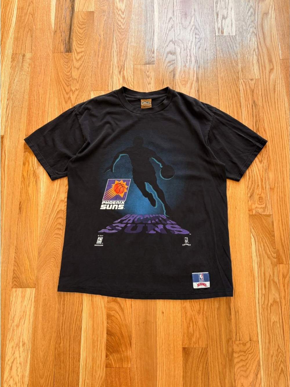 Phoenix Suns Nutmeg Shadow NBA Vintage 90s Made in USA Cotton Logo Graphic Tee L